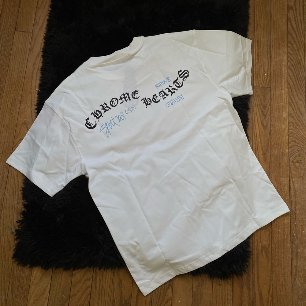 Chrome Hearts White and Blue Logo Tee
